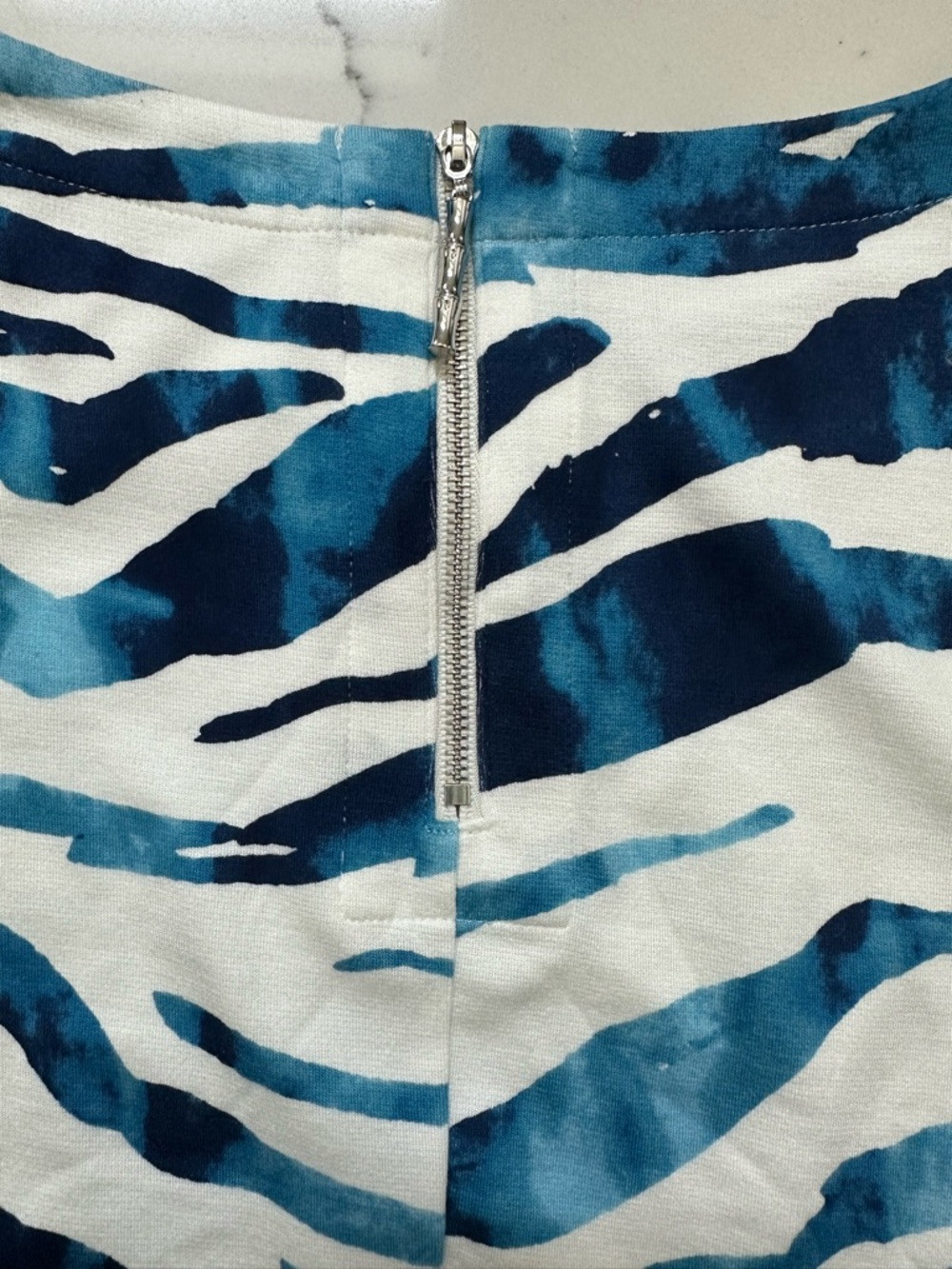 Tommy Bahama Blue & White Zebra-Print Mini Dress - Picture 5 of 7
